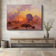 Limitless Design David Roberts Mısır Sfenksi Piramitler Günbatımı Kanvas Tablo Sanat Tablosu Klasik Ressam Tablosu