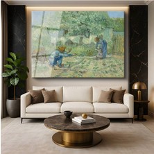 Limitless Design Vincent Van Gogh Ilkbahar Bahçesi Çiçek Manzarası Cam Tablo Dijital Baskı Duvar Tablosu Dekor Tablo