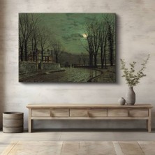 Limitless Design John Atkinson Grimshaw Ay Işığı Malikâne Gece Kanvas Tablo Sanat Tablosu Klasik Ressam Tablosu