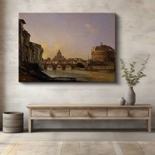 Limitless Design Ippolito Caffi Tiber Nehri Vatikan Manzarası Kanvas Tablo Sanat Tablosu Klasik Ressam Tablosu