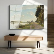Limitless Design Claude Monet Argenteuil Seine Nehri Manzarası Cam Tablo Dijital Baskı Duvar Tablosu Dekor Tablo