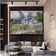 Limitless Design Vincent Van Gogh Auvers Evleri Kırsal Manzara Kanvas Tablo Sanat Tablosu Klasik Ressam Tablosu