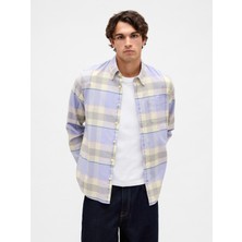 Gap Erkek Mor Standart Fit Oxford Gömlek