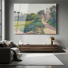 Limitless Design Charles Angrand Kır Evi Yolu Peyzaj Manzarası Cam Tablo Dijital Baskı Duvar Tablosu Dekor Tablo