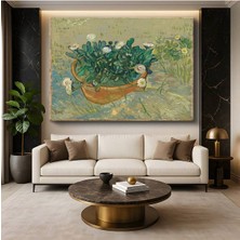 Limitless Design Vincent Van Gogh Saksıda Papatyalar Çiçek Natürmortu Kanvas Tablo Klasik Ressam Tablosu