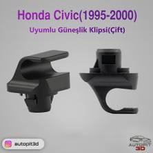 AutoPit 3D Honda CIVIC(1995-2000) Uyumlu Güneşlik Klipsi(Çift)