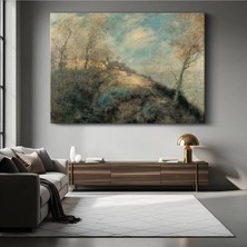 Limitless Design Jean-Baptiste-Camille Corot Tepedeki Köy Kırsal Manzarası Kanvas Tablo Klasik Ressam Tablosu