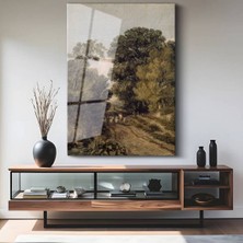 Limitless Design Thomas Gainsborough Kırsal Köy Patikası Cam Tablo Dijital Baskı Duvar Tablosu Dekor Tablo
