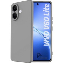 HANPORIUM Vivo V60 Lite Uyumlu Silikon Kılıf - Pastel Renk Tonu Kamera Korumalı Esnek Kapak - Gri