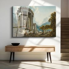 Limitless Design Charles-Louis Clérisseau Antik Tapınak Tarihi Manzara Cam Tablo Dijital Baskı Duvar Tablosu