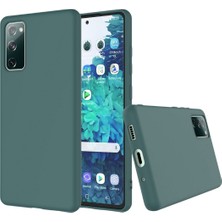 HANPORIUM Samsung Galaxy S20 Fe Uyumlu Silikon Kılıf - Pastel Renk Tonu Kamera Korumalı Esnek Kapak - Yeşil