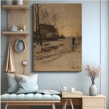 Limitless Design Joseph Farquharson Kış Çoban Kar Manzarası Kanvas Tablo Sanat Tablosu Klasik Ressam Tablosu