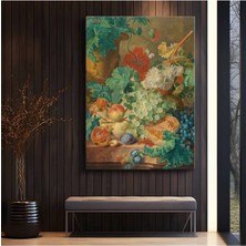Limitless Design Jan Van Huysum Meyve Çiçek Karışık Kompozisyon Kanvas Tablo Sanat Tablosu Klasik Ressam Tablosu