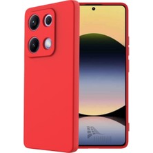 HANPORIUM Redmi Note 14S Uyumlu Silikon Kılıf - Pastel Renk Tonu Kamera Korumalı Esnek Kapak - Kırmızı