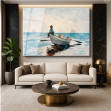 Limitless Design Winslow Homer Denizde Balıkçı Su Sporları Resmi Cam Tablo Dijital Baskı Duvar Tablosu Dekor Tablo