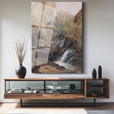 Limitless Design J.m.w. Turner Yüksek Dağ Şelalesi Cam Tablo Dijital Baskı Duvar Tablosu Dekor Tablo
