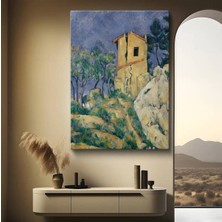 Limitless Design Paul Cézanne Sarı Ev Kayalık Manzara Kanvas Tablo Sanat Tablosu Klasik Ressam Tablosu