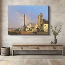 Limitless Design Ippolito Caffi Roma Meydanı Şehir Manzarası Kanvas Tablo Sanat Tablosu Klasik Ressam Tablosu