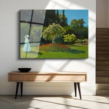 Limitless Design Claude Monet Sainte-Adresse Bahçe Çiçek Manzarası Cam Tablo Dijital Baskı Duvar Tablosu Dekor Tablo