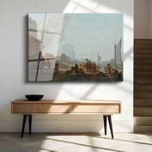 Limitless Design Aelbert Cuyp Nehir Kıyısı Kırsal Manzara Cam Tablo Dijital Baskı Duvar Tablosu Dekor Tablo