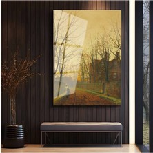 Limitless Design John Atkinson Grimshaw Sonbahar Renkleri Patika Cam Tablo Dijital Baskı Duvar Tablosu Dekor Tablo