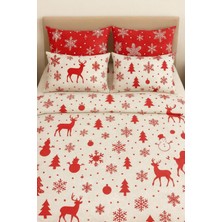 Alpateks Home Yılbaşı Desen Kış Temalı Çift Kişilik %100PAMUKLU Nevresim Takımı