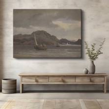 Limitless Design Jean-Baptiste-Camille Corot Dağlık Deniz Kıyı Manzarası Kanvas Tablo Klasik Ressam Tablosu