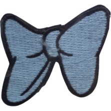Emt Pazarlama Aplike Ütü Ile Yapışan Küçük Kelebek Mavi Arma 2x3 cm