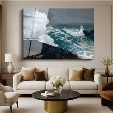 Limitless Design Winslow Homer Northeaster Fırtınalı Deniz Resmi Cam Tablo Dijital Baskı Duvar Tablosu Dekor Tablo