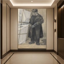 Limitless Design Vincent Van Gogh Mutfaktaki Adam Eskiz Hd Baskı Duvarı Cam Tablo Hd Baskı Tablo