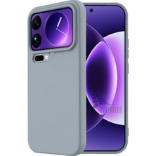 HANPORIUM Xiaomi 17 Pro Max Uyumlu Silikon Kılıf - Pastel Renk Tonu Kamera Korumalı Esnek Kapak - Gri