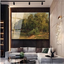 Limitless Design Jean-Baptiste-Camille Corot Göl Kenarı Ağaçlar Manzarası Cam Tablo Dijital Baskı Duvar Tablosu