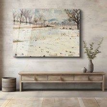 Limitless Design Ivan Shishkin Kış Kar Orman Manzarası Cam Tablo Dijital Baskı Duvar Tablosu Dekor Tablo