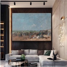 Limitless Design Eugène Boudin Sahil Deniz Manzarası Kanvas Tablo Sanat Tablosu Klasik Ressam Tablosu