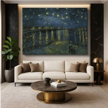 Limitless Design Vincent Van Gogh Rhône Üzerinde Yıldızlı Gece Nehir Resmi Kanvas Tablo Klasik Ressam Tablosu