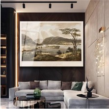 Limitless Design William Havell Göl Doğa Manzarası Cam Tablo Dijital Baskı Duvar Tablosu Dekor Tablo