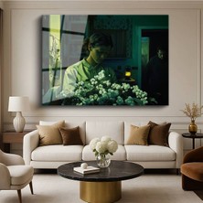 Limitless Design Midjourney Çiçekli Genç Hd Hd Baskı Duvar Portresi Cam Tablo Hd Baskı Tablo