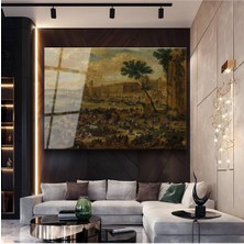 Limitless Design David Teniers Saray Önü Kalabalık Manzara Cam Tablo Dijital Baskı Duvar Tablosu Dekor Tablo