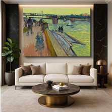 Limitless Design Vincent Van Gogh Trinquetaille Köprüsü Mimari Su Resmi Kanvas Tablo Klasik Ressam Tablosu