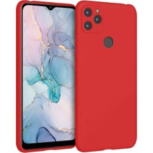 HANPORIUM General Mobile GM22 Uyumlu Silikon Kılıf - Pastel Renk Tonu Kamera Korumalı Esnek Kapak - Kırmızı