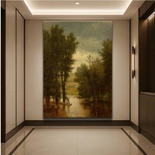 Limitless Design George Inness Nehir Kayıkçısı Su Manzarası Kanvas Tablo Sanat Tablosu Klasik Ressam Tablosu