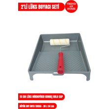 Trend Ak Home 2’li Boyacı Seti - 15 cm Mikrofiber Rulo - Büyük Boy Boya Tavası