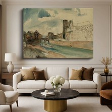 Limitless Design Johan Barthold Jongkind Notre Dame Paris Manzarası Kanvas Tablo Klasik Ressam Tablosu