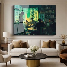 Limitless Design Jeremy Mann Akşam Buluşması Sosyal Yaşam Resmi Cam Tablo Dijital Baskı Duvar Tablosu Dekor Tablo