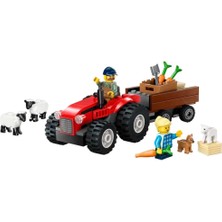 Belle Fusion Bfs   LEGO City Römorklu Kırmızı Çiftlik Traktörü ve Koyun 60461