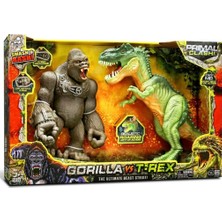 Belle Fusion Bfs   Primal Clash Gorilla Vs T-Rex Sesli Işıklı Oyun Seti