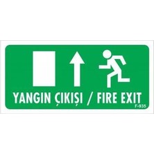 Belle Fusion Yangın Çıkışı Yukarı Uyarı Levhası 17,5X25 KOD:935