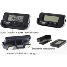 Mey İthalat Ev ve Araç Tipi Dijital Saat Kronometreli Alarmlı Pilli Saat