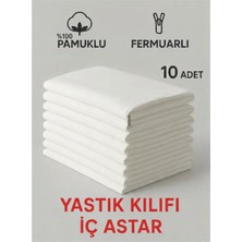 Alpateks Home %100 Pamuklu Akfil Kumaş Yastık Iç Astarı 50 x 70 cm 10 Adet Gizli Fermuarlı