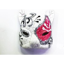 EkoAlışverişDünyam Pembe Renk Işlemeli Seramik Malzemeden Imal Venedik Kedi Model Magnet